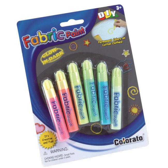 6 GLOW-IN-DARK FABRIC PAINT