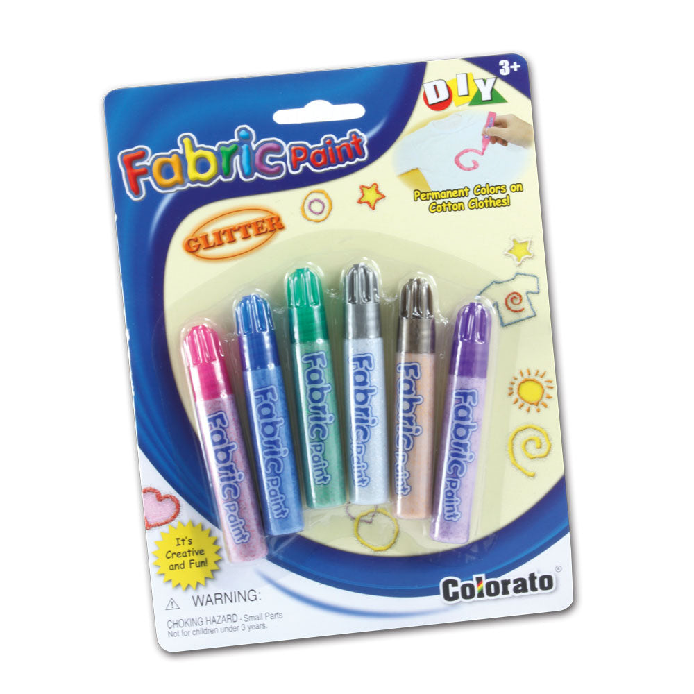 6 GLITTER FABRIC PAINT