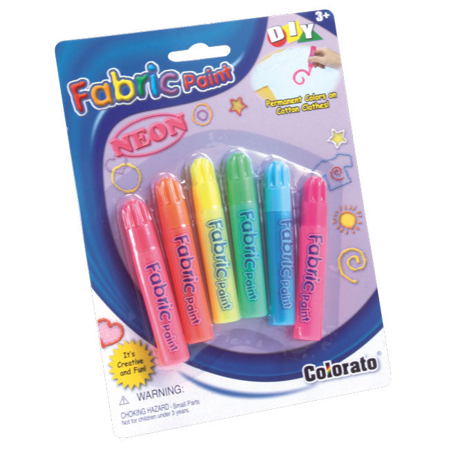 6 NEON FABRIC PAINT