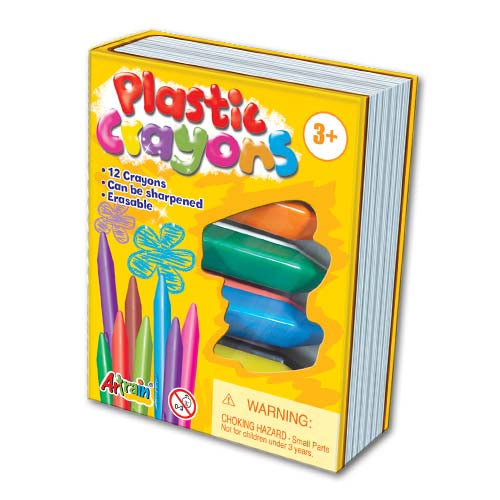 12 JUMBO TRIANGULAR PLASTIC CRAYON