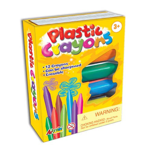 12 MEDIUM TRIANGULAR PLASTIC CRAYON